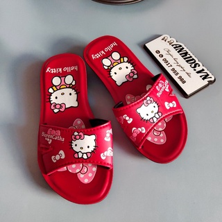 Dép lê cho bé gái hình mèo kitty siêu dể thương bằng da