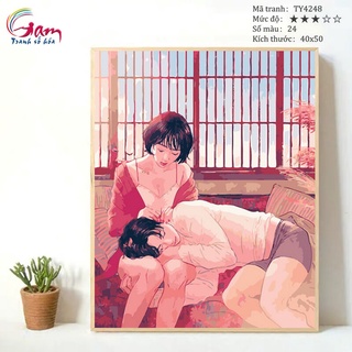 Tranh tô màu theo số Gam tình yêu đôi lứa TY4248