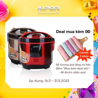 Nồi cơm điện KIPOR KP-N1512 - 1.2L - Nồi cơ chống dính TEFLON 5 lớp dầy 3mm nặng 690G - Bảo hành tại nhà 12 tháng