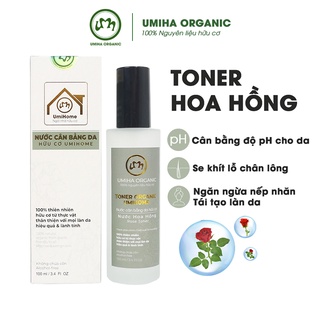 Nước cân bằng da Hoa Hồng hữu cơ UMIHOME 50/100ml dưỡng ẩm se khít lỗ chân lông, cân bằng độ pH cho da hiệu quả