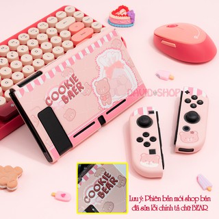 Ốp lưng + case Joy-Con chủ đề Cookie Bear nhựa TPU dẻo cao cấp hãng Geekshare cho Nintendo Switch