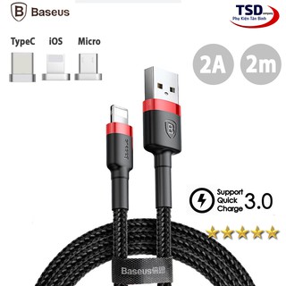 Cáp Sạc Nhanh Baseus Cafule Dài 2M ( iPhone, TypeC, Micro )