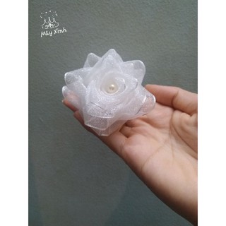 Hoa voan cài áo chất liệu cao cấp ánh kim cho mẹ và bé!