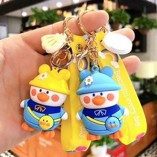 Móc khóa bé vịt đeo túi có dây  dễ thương DTOnline