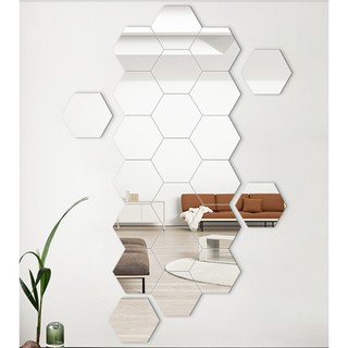 Bộ 12 gương dán tường 4x4 cm dán nhà tường