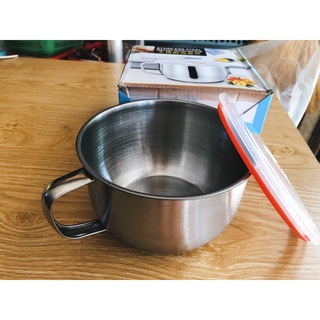 Tô mì Có Khoen Treo Inox 800ml- 15cm loại mõng Có Nắp Đậy Siêu Bền, Siêu Tiện Dụng