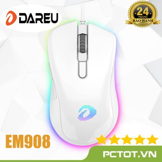 Chuột Gaming Dareu EM908 WHITE (ARTIC/ Led RGB/ Bravo Sensor) - Chuột EM908 màu trắng
