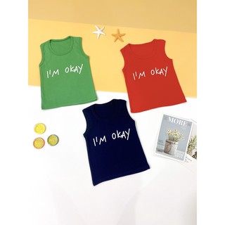 [HOT] ÁO BA LỖ I'M OKAY CHẤT THUN GÂN MỀM MÁT ĐÁNG YÊU CHO BÉ TRAI VÀ GÁI 8-18KG. SHOP BEECOW