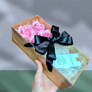 [23x11x7cm SỈ 24K TỪ 10] Hộp quà tặng hộp hoa sáp 2 ngăn mica dài (không hoa)