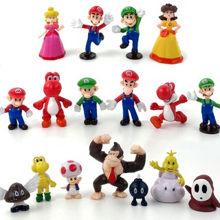 Bộ đồ chơi 17 mô hình nhân vật Game Super Mario (mẫu 02) cao 4-9 cm giá rẻ nhựa PVC màu đẹp cho bé nhập vai - New4all