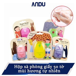 Hộp 50 Miếng Xà Phòng Giấy bỏ Túi Rửa Tay Mang Đi Du Lịch, Công Tác, Dã Ngoại An Toàn, Không Làm Khô Hay Hại Da Tay