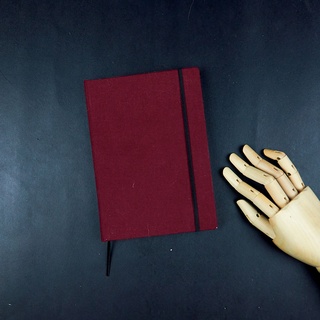 Sổ Tay Bìa Cứng Bọc Vải Burgundy A5 - Ruột Dot/Caro/Blank - 180 Trang - 100GSM - Journalholic