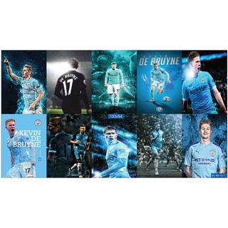 Combo Set 10 tờ Decal dán tường cầu thủ Bruyne Manchester city