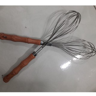 Cây đánh trứng inox cán trúc size 24cm
