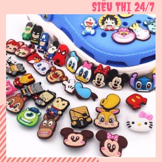Combo 10Jibbit, Sticker 2D siêu dễ thương gắn vô dép cá sấu, shop bóc ngẫu nhiên 88234 SIÊU THỊ 24/7