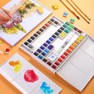 (TẶNG PHẤN TIÊN) MÀU NƯỚC DẠNG NÉN MARIE'S HẠNG HỌA SĨ 18/24/36/48 MÀU (QUÀ TẶNG KÈM NHƯ HÌNH)