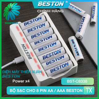Bộ Sạc Pin AA/AAA Beston C8003 Cho Micro Karaoke loa, đồ chơi trẻ em, đồng hồ, thiết bị điện tử