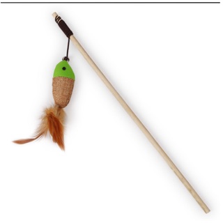 Cần câu mèo bằng gỗ và chuột bông 40cm