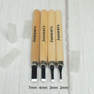 Dao khắc cán gỗ Junesix lưỡi dẹt (giá 1 chiếc)