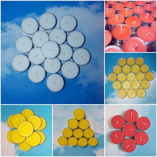 Combo 10 viên nến tealight đốt đèn xông tinh dầu cháy 2h và 4h màu trắng, vàng, đỏ