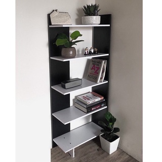 Kệ Sách Gỗ✨FREESHIP✨Kệ Góc Tường 5 Tầng Lắp Ghép Nhiều Màu Sắc