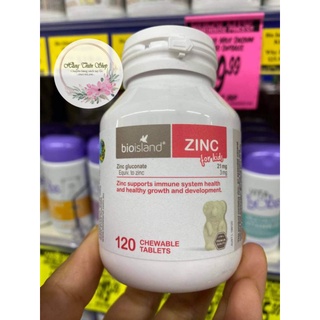 (Đủ bill) Viên nhai bs kẽm cho bé từ 1 tuổi Bio island Zinc _ 120 viên