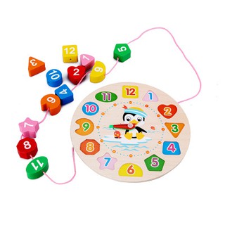 Đồng Hồ Phân Biệt Màu Sắc Và Hình Khối Bằng Gỗ