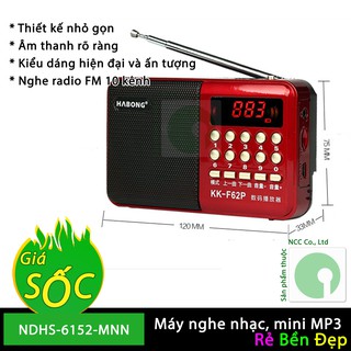 Máy nghe nhạc, mini MP3 FM Radio KK-62 - NDHS-6152-MNN (Đỏ đen)