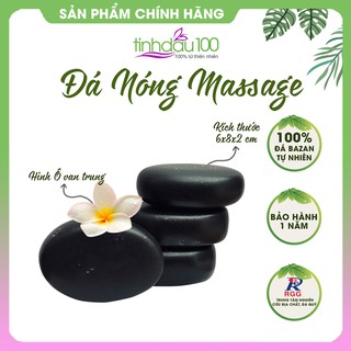 Đá nóng massage body, đá matxa cho Spa, đã được kiểm định. Viên ovan trung 6x8x2cm. Bảo hành 01 năm Tinh Dầu 100 Shop