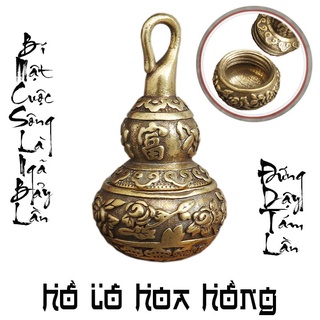 Móc Khóa Hồ Lô Điêu Khắc Hoa Hồng (Rỗng Ruột, Tặng Khoen)