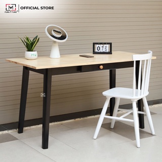 Bàn làm việc cao su hiện đại có hộc màu gỗ phối đen - Tyche Table - MW FURNITURE - Nội thất căn hộ