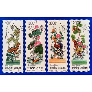 Tem sưu tập MS 795 Tem CTO Việt Nam Tranh bốn mùa 1999 ( 4 tem )