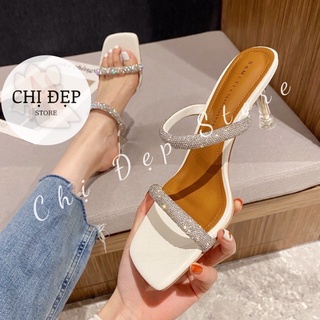 Guốc cao gót quai đá gót vuông 6-8 phân, sandal cao gót quai đá gót vuông 6-8cm Chị Đẹp Store mã B3