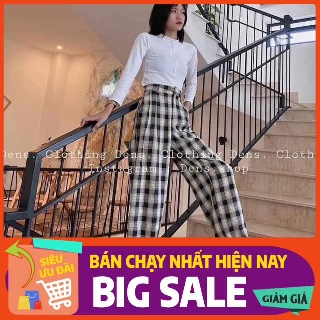 Quần kẻ suông caro cạp cao hít hót ❤️❤️