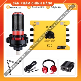 Bộ Mic Hát Livestream Sound Card XOX K10 &amp; Mic  Takstar PC K320 Hàng Loại 1 . Chất Âm Cực Hay , Âm Thanh Sống Động