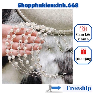 Bờm Tóc [ RẺ VÔ ĐỊCH ] Bờm Cài Tóc Ngọc Trai Đính Đá Phong Cách Hàn Quốc