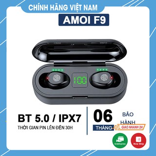 Tai nghe Bluetooth Amoi F9 2020 BẢN QUỐC TẾ, nút cảm ứng, Pin 280 giờ, Kèm sạc dự phòng, chống nước IPX7