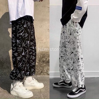 Quần Jogger Dài Ống Rộng just do it Dây Rút Ở Gấu - Kiểu quần Nam Nữ Ống Suông cạp cao phong cách hàn quốc