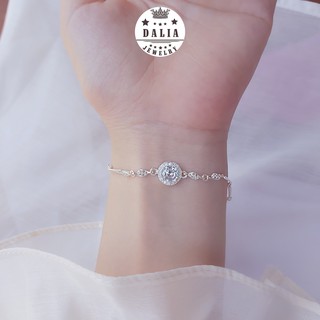 Lắc tay bạc ý DaLiA Jewelry hình đá tròn dạng thanh xinh