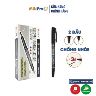 Bút bi Double Marker chống nhòe cao cấp chuyên dụng ghi hóa đơn, mã vận đơn