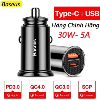 [ Chính Hãng ] Tẩu Sạc Nhanh Baseus QC 3.0 4.0 Cổng USB Type C Dùng Trên Xe Hơi