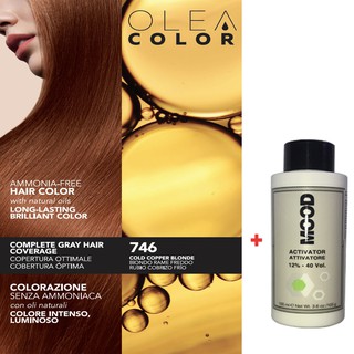 Thuốc nhuộm tóc Olea Color không Amoniac - Màu Vàng Ánh Đồng 746 135ml