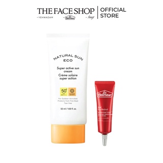 [Mã COSTFST3 -8% đơn 250K] Combo Kem Chống Nắng Toàn Diện TheFaceShop 50Ml+Tinh Chất Cải Thiện Nếp Nhăn Thefaceshop 15ML