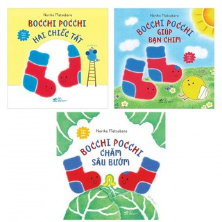 Sách - Combo Ehon Mẫu Giáo: Bocchi Pocchi Gíup Bạn Chim + Bocchi Pocchi Hai Chiếc Tất + Bocchi Pocchi Sâu Chăm Bướm