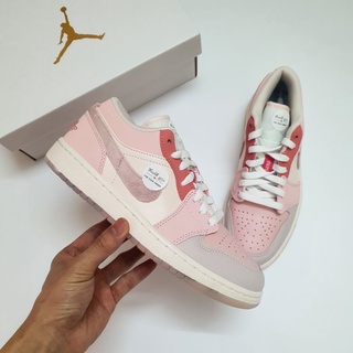 Giày Sneaker Nữ Jordan 1 Low Mighty Swooshes - Hồng Cổ Thấp Nữ Tính, Cute (Ảnh Thật + Hàng Sẵn)
