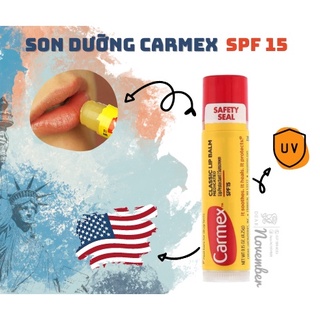 [ Bill US ] Son dưỡng môi Carmex Mỹ chống nắng SPF 15 | Son dưỡng Carmex thỏi 4.25g | Carmex Medicated Classic Lip