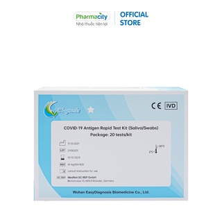 Dụng cụ xét nghiệm nhanh nước bọt Pharmacity Antigen Rapid Test Kit Saliva ( Hộp 20 Test)