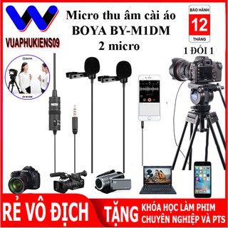 [Mã ELHACE giảm 4% đơn 300K] Mic Thu Âm Đôi Gài Áo BOYA BY-M1DM - Cam Kết Chính Hãng