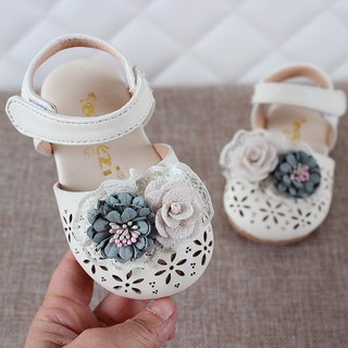 GIÀY TẬP ĐI GIÀY SANDAL CHO BÉ GÁI ĐÍNH HOA CAO CẤP PHONG CÁCH HÀN QUỐC CHO BÉ GÁI TỪ 0-3Y (có ảnh thật)