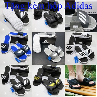 Dép Adidas alphabounce Adi Das ba sọc quai ngang dán hot trend unisex nam nữ loại 1 cao cấp, lót dày, tặng kèm hộp Das.